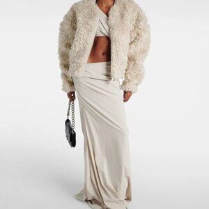 Entire Studios Taupe Shaggy Faux-Shearling Jacket | Unisex | Size Small